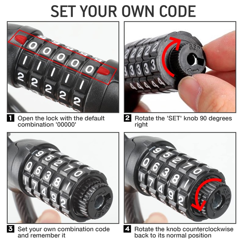 SEWAY Scooter Lock Cable for Xiaomi Mijia M365 ES Series,