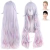 CaseEden WIG5532 Cosplay Wig, Full Wig, Heat Resistant, Long, Silver,