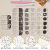 Goth Spike & Starburst Cross Nail Studs, Black Silver Beads