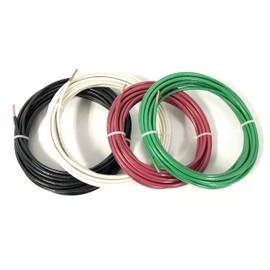 ACDC WIRE AND SUPPLY ACDC Wire and Supply 10' EA THHN THWN 6 AWG Gauge - Black White Red + 10 Green Ground Hook Up Building, THHN-6-10-10