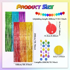 Impressive Party Decoration for Children's Birthday Parties and Carnivals - Pride Decoration, Rainbow Curtain, Tinsel Curtain and Streamers Birthday