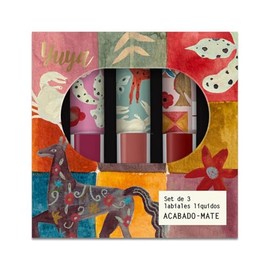 Yuya - Set de labiales indelebles larga duracion - acabado mate de larga duración (Bahía, Magnolia, Aura, Pack 3 piezas)