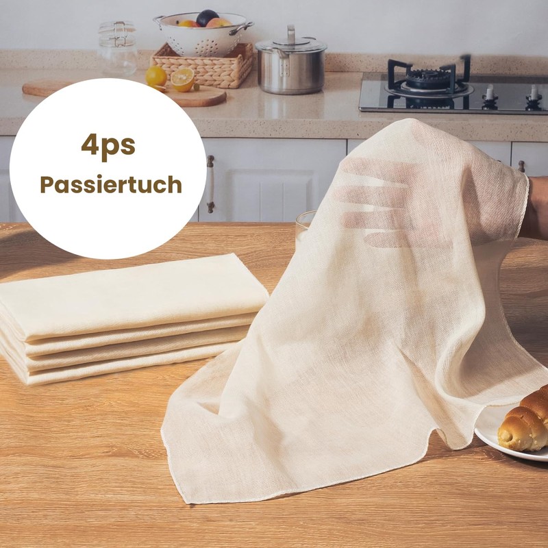 Esshogo Pack of 4 Straining Cloths 50 x 50 cm,