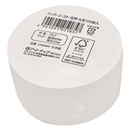 ArtNap CR905KF Commercial Paper Coasters 3.5 inches (90 mm), Round Shape, FSC Certified, Empty Press, 100 Pieces, Made in Japan