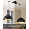 Otmilance Black Pendant Lights Kitchen Island 2-Light, Black Dome Pendant