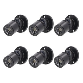 Dimmable 12V LED Mini Spotlights for Display - 1.5W Daylight 6500K, Tiny Spotlights for Displays with Dimmer, Black - Pack of 6