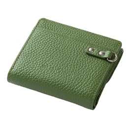 Glen Check Bi-fold Wallet Compact Wallet Money Through Leather Wallet Genuine Leather Men's Women's, green (light green)