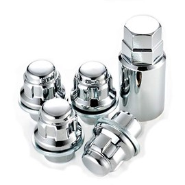 Toyota "Genuine Type" Aluminum Wheel Lock Nuts 1.5 inches (37 mm) Short Chrome Plated 4 Layers Set of 4