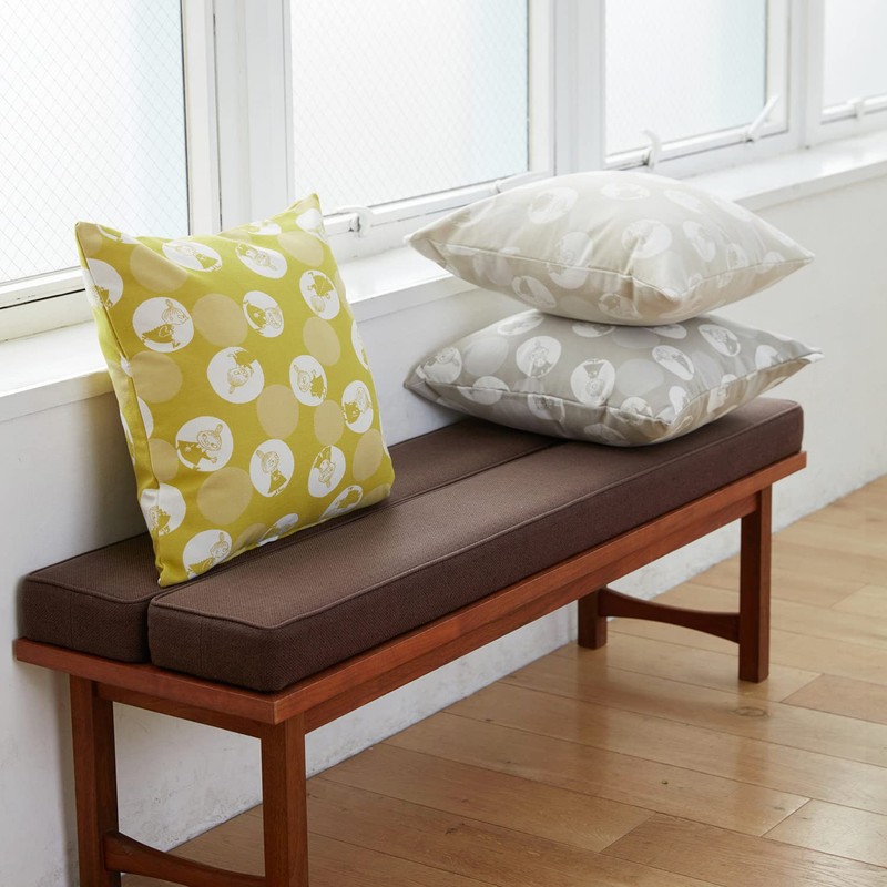 MOOMIN Moomin Cushion Cover, Bubble Dot, Mi, Mustard, Approx. 17.7