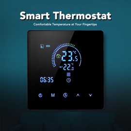 Smart Thermostat, LCD Touch Screen Programmable Digital Thermostat for Electric Floor Heating Systems, APP Control Indoor Constant Temperature Controller for Home, Office, Hotel