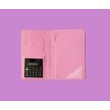 Pink Server Book with Calculator, Magnetic Wallet, Zipper Pocket, Pen