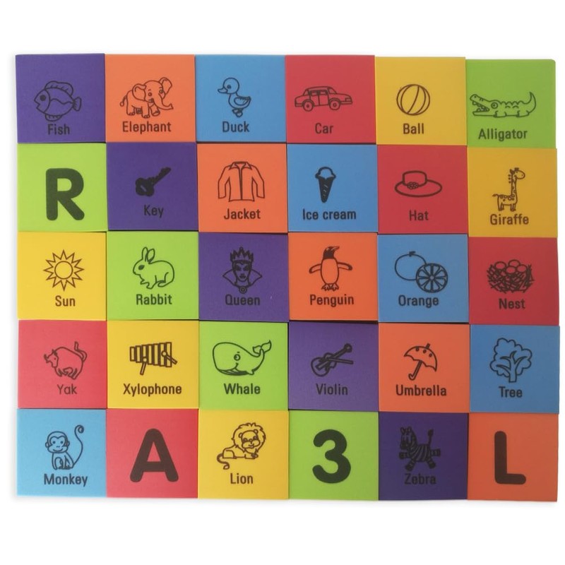 MOBU Foam Building Blocks 30PCS Learning Letters Alphabet Blocks Puzzle,