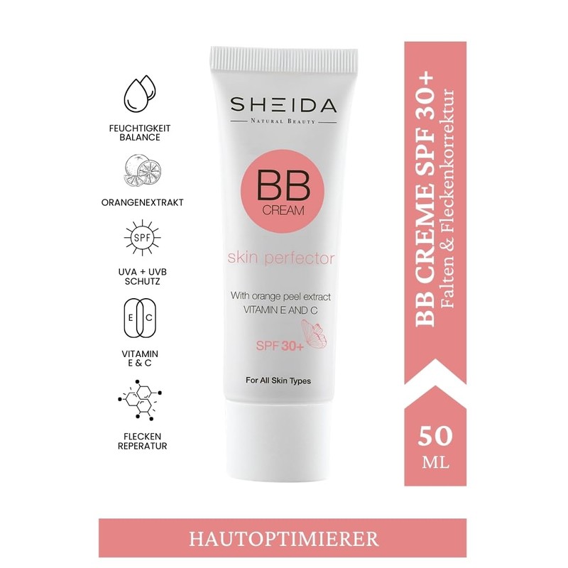 SHEIDA BB Creme, Tinted Day Cream with SPF 30+, 24h