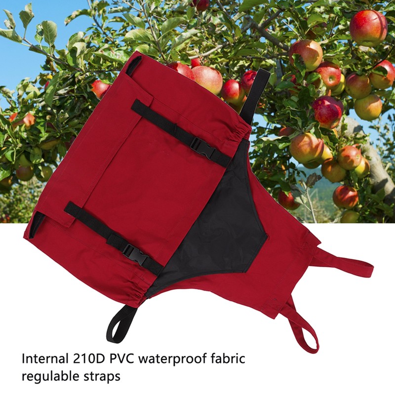 Gardening Apron Dark Red 210D PVC Waterproof Fabric Regulable Straps