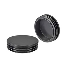 sourcing map 2pcs 90mm Dia Plastic Tubing Plug Round Post End Caps for Handrail Stair Newel Guardrail Tube Black