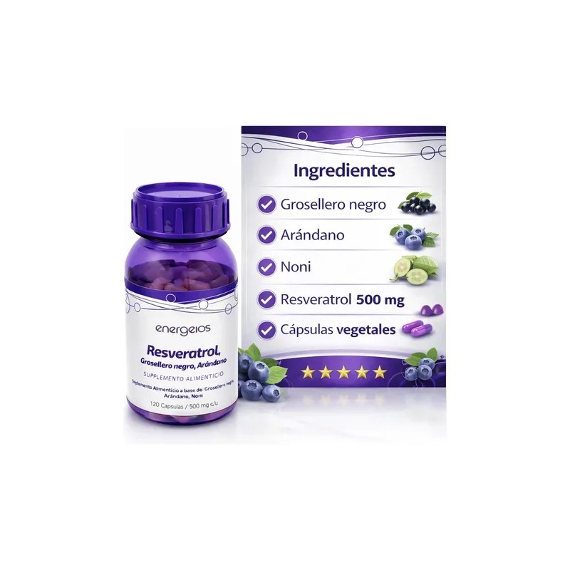 Colágeno Hidrolizado 450g Y Resveratrol 120 Cap Energeios