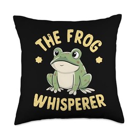 The Frog Whisperer Cute Bullfrog Graphic Boys Girls Kids Throw Pillow