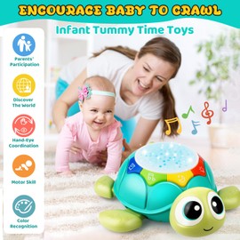 Aottom Baby Toy from 3 6 9 Months, Toy from 6 Months 1 Year Crawling Toy Baby, Baby Toy from 6 Months with Music and Projector, Motor Skills Toy Gift for Baby Children