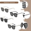 Pddenality 4 PCS Retro Square Ladies Sunglasses Mens Sunglasses Womens
