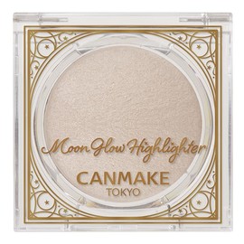 Canmake Moonglow Highlighter 01 Moon Glow White 0.1 oz (3.7 g) Highlighter Baked Formula Elegant Gloss White Beige