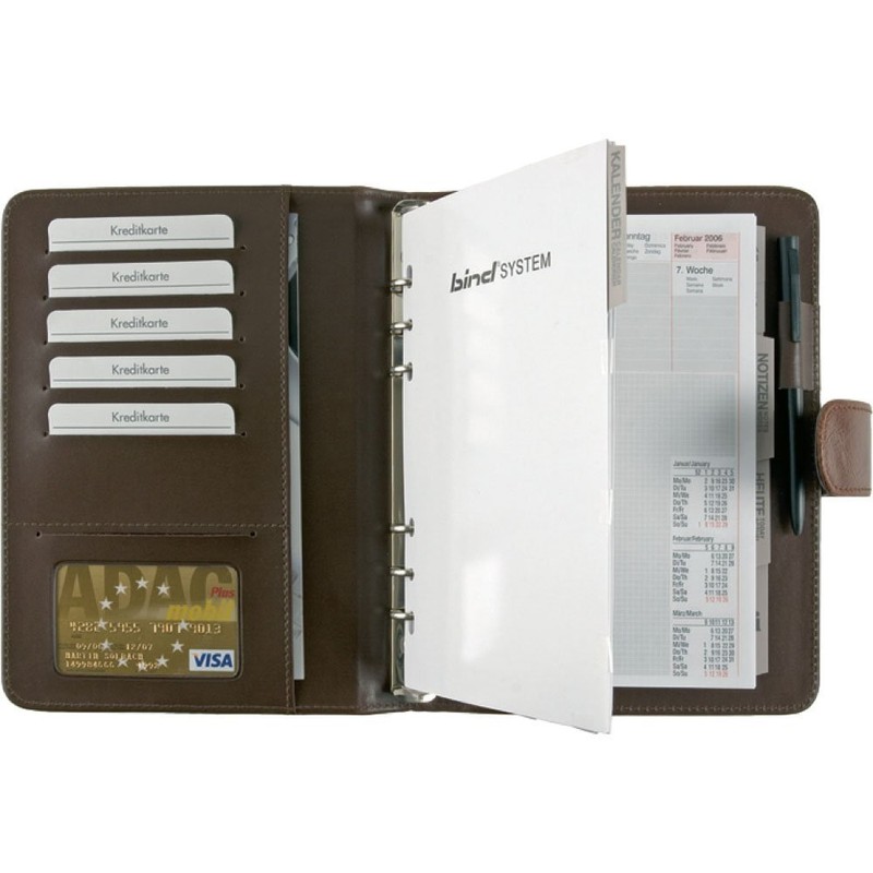 15601 Bound A5 Imitation Leather System Planner Brown
