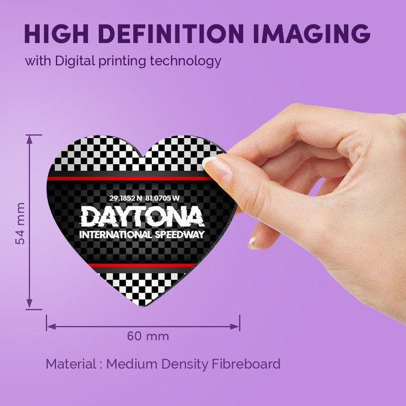 1x Heart MDF Magnet 6cm - Daytona International Speedway Racing
