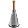 Ciieeo Stainless Steel Vegetable Grater with Wooden Handle - 3-Sided