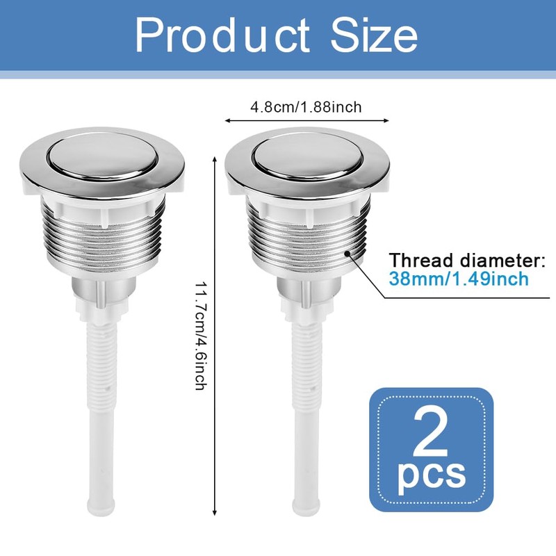 Favengo Toilet Flush Button, Dual Cistern Button, ABS Chrome-Plated Bathroom