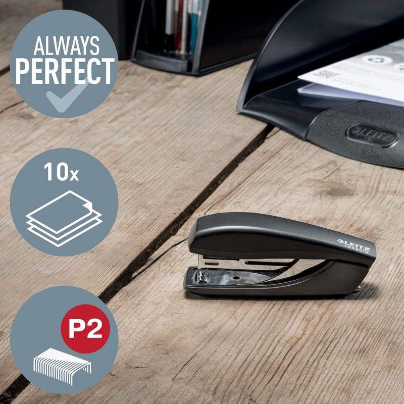 Leitz NeXXt Recycle Mini Stapler, 10 Sheets, Compact & Pocket
