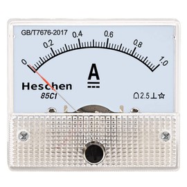 Heschen 85C1-1A Rectángulo montado en panel medidor de corriente amperimétrica DC 0-1A clase 2.5 blanco