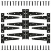 T Strap Hinges Heavy Duty, Shed Door Gate Hinges(Black) (12,
