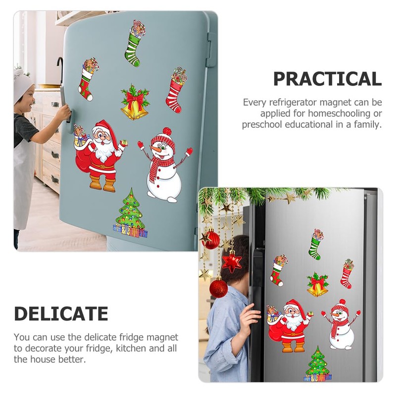 HANABASS 1 Set Christmas Fridge Magnets Christmas Tree&Christmas Stockings&Santa Claus&Snowman