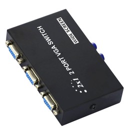 BeElion 2 Port 15 Pin Female(2 VGA in/1 VGA Out) VGA Switch Box for PC TV Monitor(Not for DDC, DDC2, DDC2B Monitor), Updated for Red Buttons