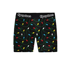 Tipsy Elves Men's String of Lights Xmas Underwear - Christmas Boxer Briefs: L
