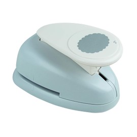 Rayher Hobby 8974400 Motivstanzer Oval, mit Zierrand, ø 5,08 cm- 2 Zoll, geeignet für Papier/Karton bis zu 200g/m²