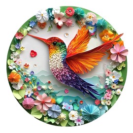 Individz Wooden Puzzle for Adults Children, Unique Animal-Shaped Paper-Cut Hummingbird Wooden Puzzle, Creative Birthday Gift for Adults (L-34 x 34 cm, 280 Pieces)