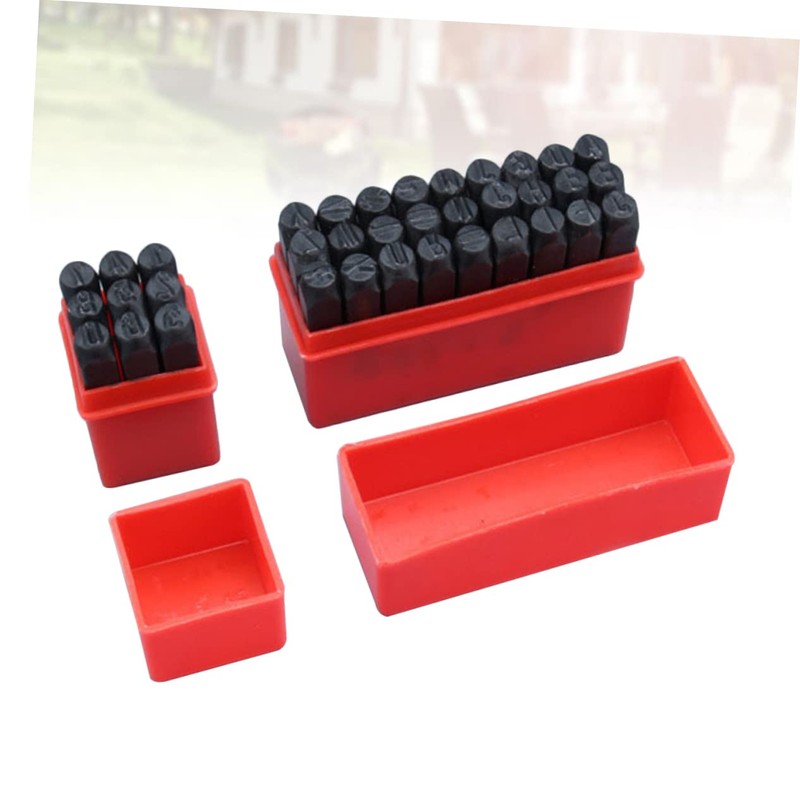 NUOBESTY 36pcs Carbon Steel Letter and Number Punch Set Stamping