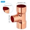 PATIKIL 3/4" x 1/2" x 3/4" ID Reducing Tee Copper
