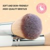 Makeup brushes set beige white
