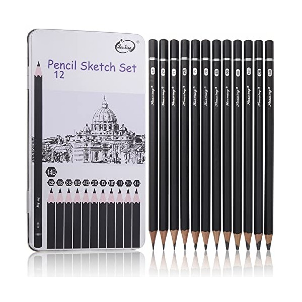 GETHPEN Professional Drawing Sketching Pencil Set - 12 Pieces Art