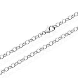 NKlaus 925 Sterling Silver Pea Chain for Pendant Silver Chain 18 cm 4.00 mm 3.7 g 5646, Sterling Silver, No Gemstone