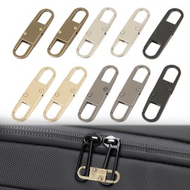MILAKE 10 Pcs Premium Anti-Theft Zipper Lock, Small Clips for Bags, Backpacks, Purses, Luggage, Zipper Pull Replacement, Durable Multi-Color Set Including Silver, Gold, Gunmetal, Bronze, Black