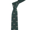 King & Priory Dark Green Herringbone Embroidered Tie