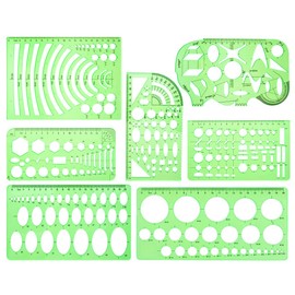 VOANZO 11 PCS Geometric Drawings Templates For Drawing Engineering Drafting Building School Office Supplies