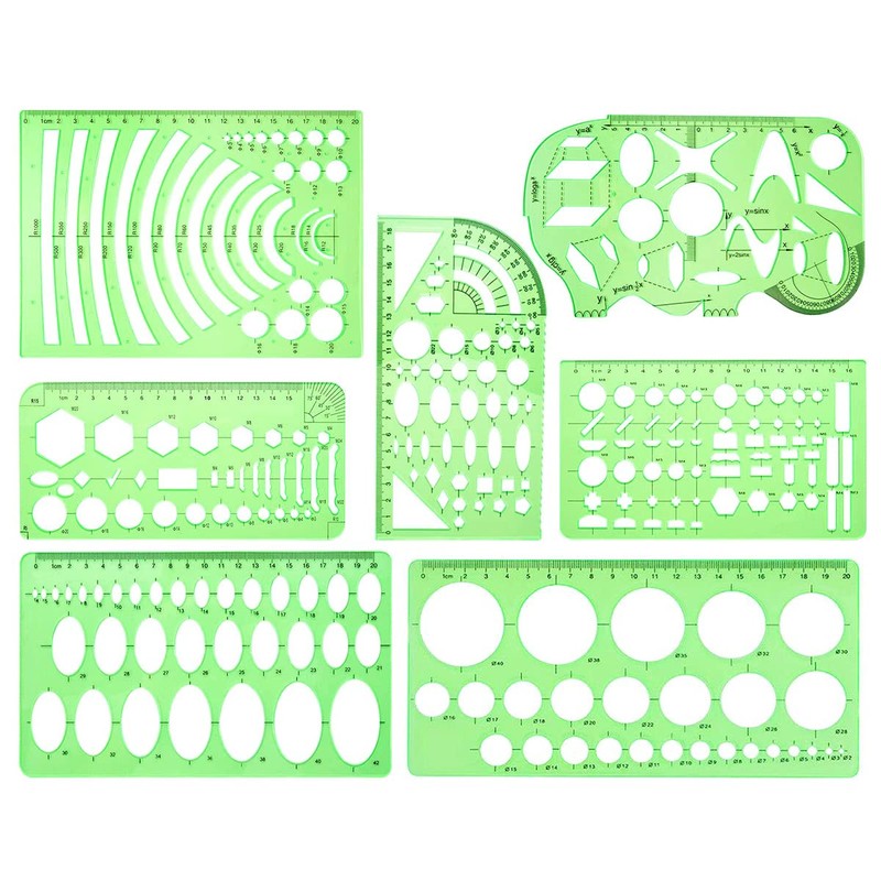VOANZO 11 PCS Geometric Drawings Templates For Drawing Engineering Drafting