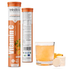 Trèsible Vitamin C and Zinc Effervescent Tablets (20 Count) - Vitamin C 1000mg Effervescent Tablets For Adult, Vit C Supplement to Improve Your Skin Health, Immunity & Energy Level, Vegan, Gluten Free