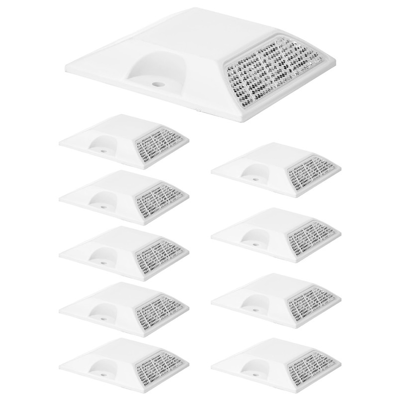 QWORK Road Reflectors, Pack of 10-4x4 Inch High-Reflectivity Driveway Reflectors