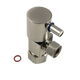 Kingston Brass CD53308DL Concord 5/8" x 3/8" O.D Anti-Seize Deluxe Quarter Turn Ceramic Hardisc Cartridge Angle Stop, Brushed Nickel