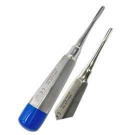 ArtLaB-Dental Luxating Elevator Dental Root Elevators Straight Curved Tip-Periotome Luxating Elevator Apical Root Dental Elavators Extracting Extraction (Elevator STR 4MM Blue)