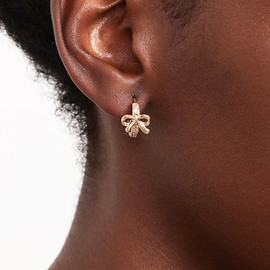 Bow Hoop Earrings for Women Trendy Bow Drop Dangle Earrings Trendy Jewelry for Wedding Party